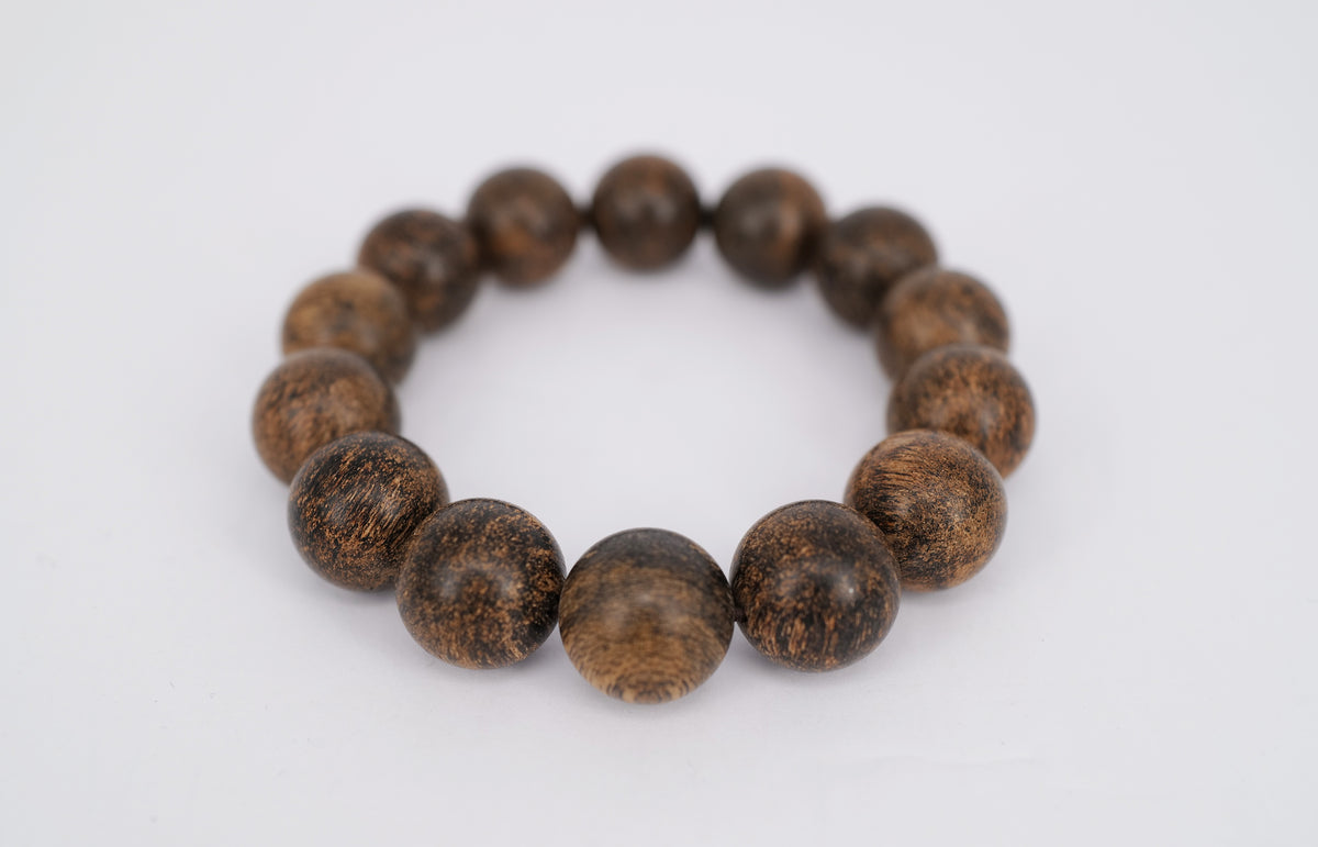 香合　水芭蕉 Papua Agarwood Bracelets 16mm*14p 巴布亚沉香珠16mm*14p