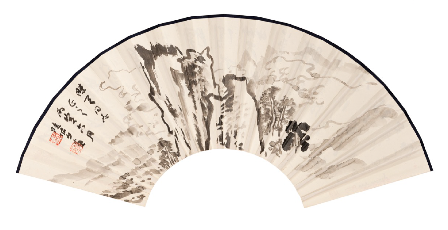 組畫（扇面兩件） A Set of Painting on Fan (Two Pieces)