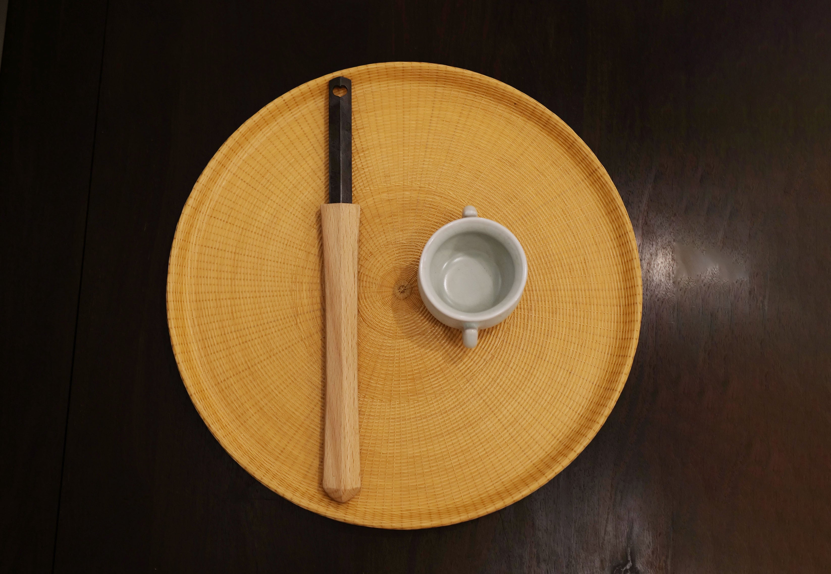 Bamboo on Porcelain Tea Tray 竹丝扣瓷茶盘