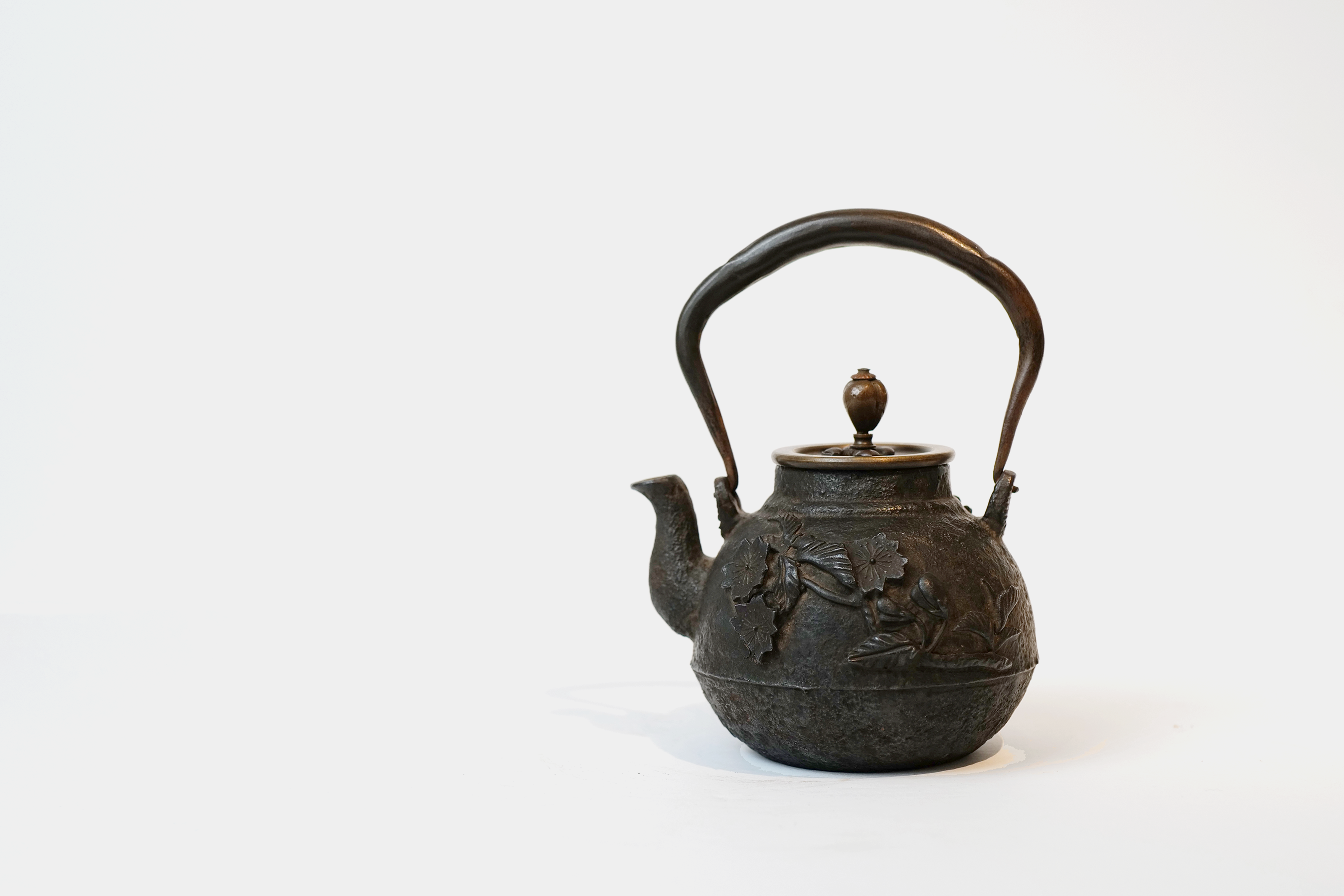 Iron Kettle Pot with Bird and Flower Relievo【高浮雕小铁壶】