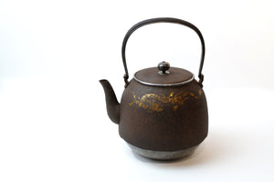 Edo Period Bronze Covered Silver Kettle with Dragon Pattern【铁打出·云龙镶嵌 】