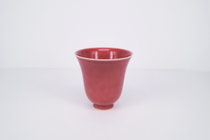 Xiaofangyao Peach Red Glaze Bell Cup   晓芳窑桃红釉仰钟杯