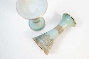 YUANHUA Celadon Glaze Wine Shot With Golden Pattern 【元华堂影青釉描金酒杯】